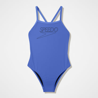Speedo Girls Endurance+ Logo Thinstrap Swimsuit Purple