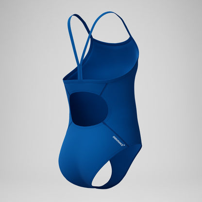 Speedo Girls Endurance+ Logo Thinstrap Swimsuit Blue
