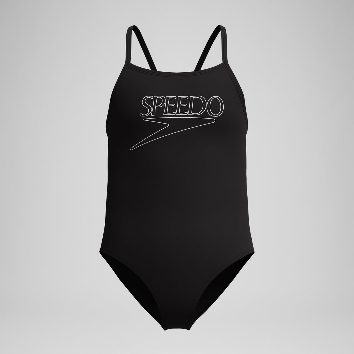 Speedo Girls Endurance+ Logo Thinstrap Swimsuit Black