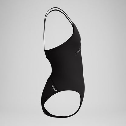Speedo Girls Endurance+ Logo Thinstrap Swimsuit Black