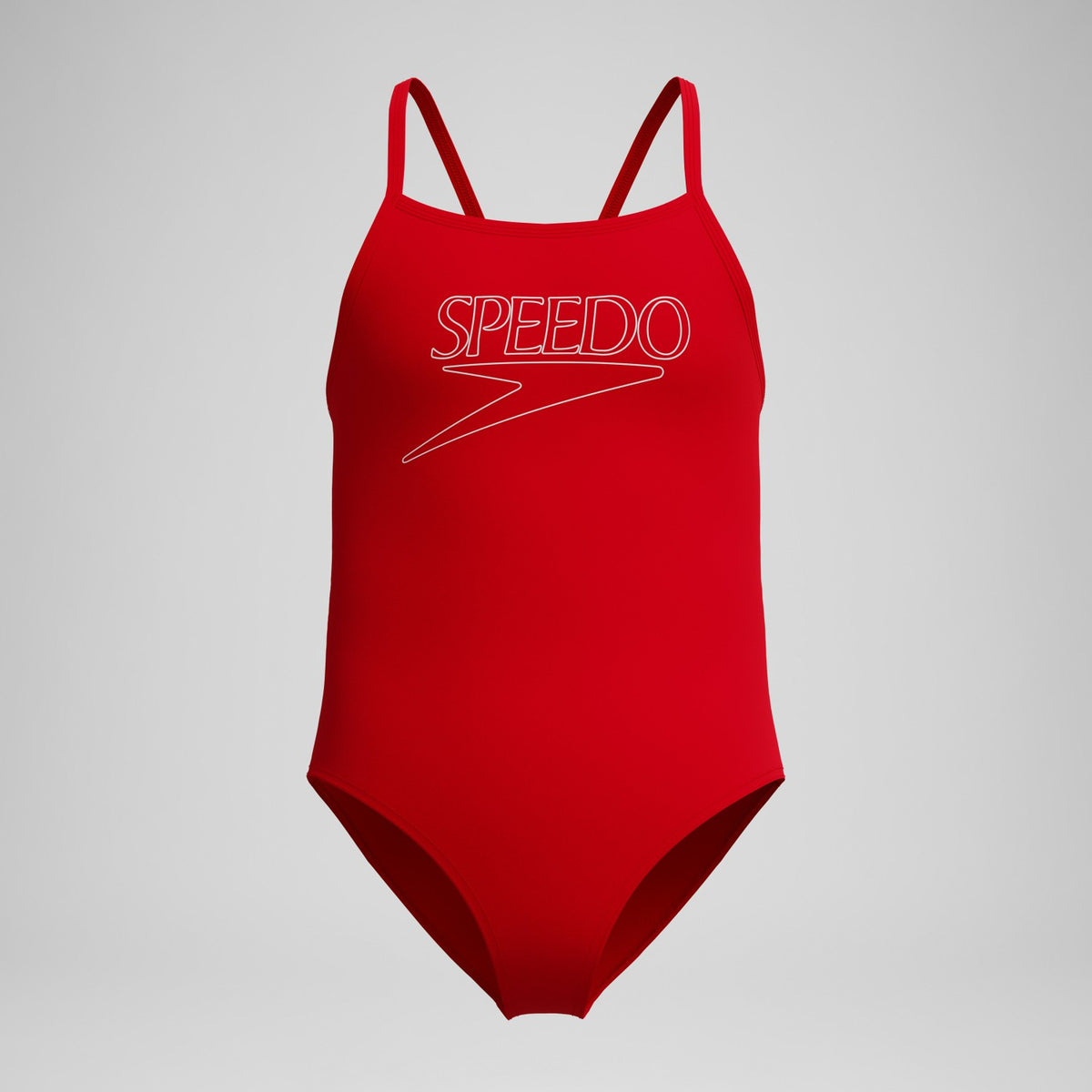 Speedo Girls Endurance+ Logo Thinstrap Swimsuit Red