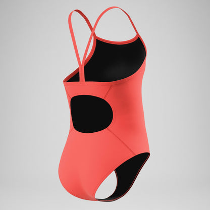 Speedo Girls Endurance+ Logo Thinstrap Swimsuit Pink