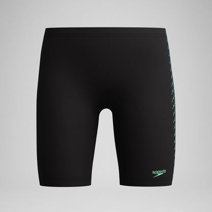 Speedo Boys Plastisol Placement Jammer Black/Green