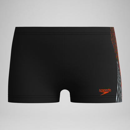 Speedo Boys' Plastisol Placement Aquashorts Black/Red
