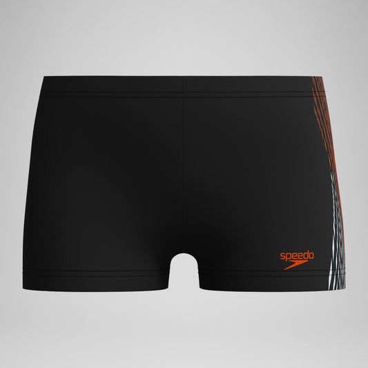 Speedo Boys' Plastisol Placement Aquashorts Black/Red