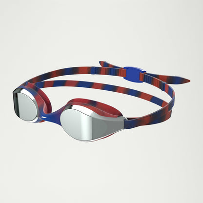 Speedo Junior Hyper Flyer Mirror Goggles Navy/Red/Grey