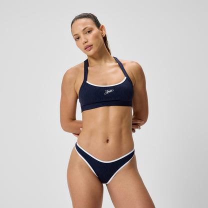 Speedo Jetstream Texture Scoop Bikini Bottom Navy/White