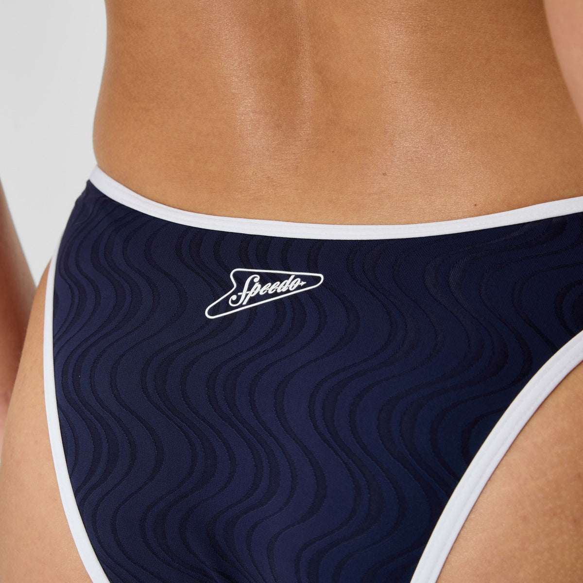Speedo Jetstream Texture Scoop Bikini Bottom Navy/White