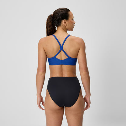 Speedo Solid Racerback Bikini Top Blue