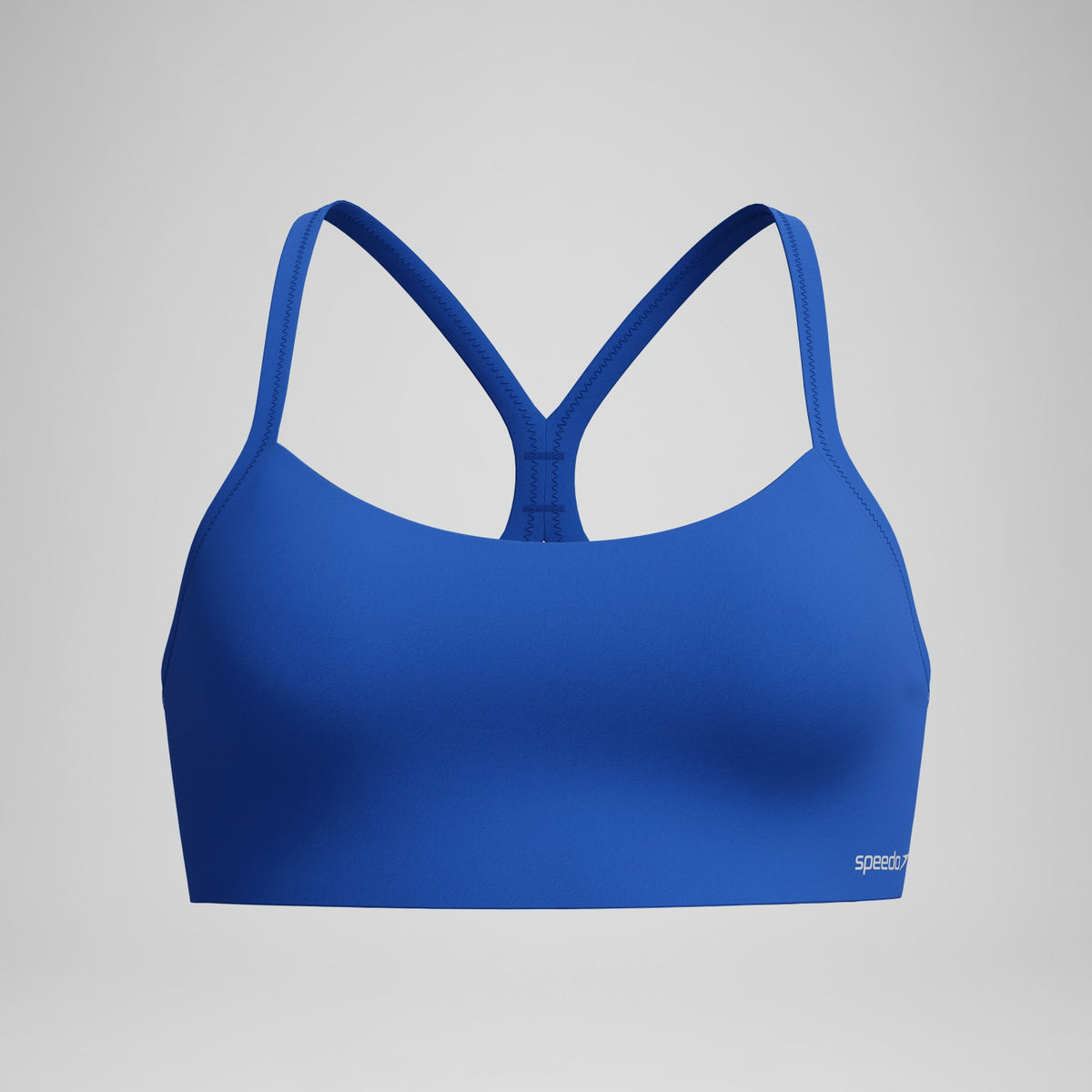 Speedo Solid Racerback Bikini Top Blue
