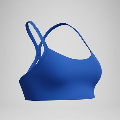 Speedo Solid Racerback Bikini Top Blue