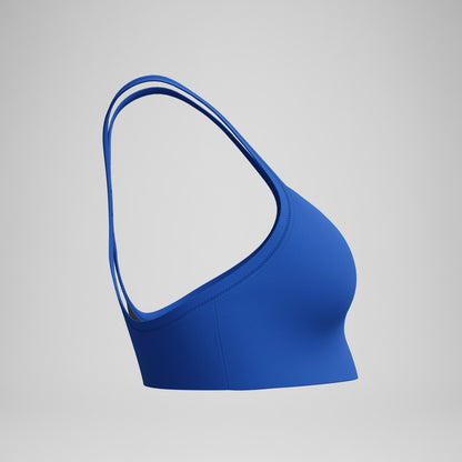 Speedo Solid Racerback Bikini Top Blue