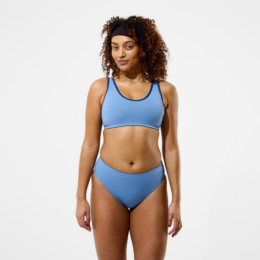 Speedo Sculpture Boom Back Bikini Top Grey/Blue