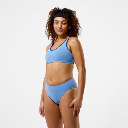 Speedo Sculpture Boom Back Bikini Top Grey/Blue