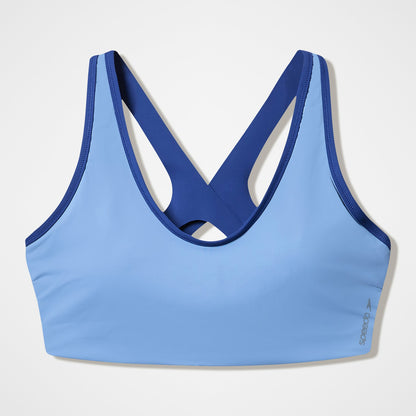 Speedo Sculpture Boom Back Bikini Top Grey/Blue