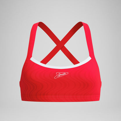 Speedo Jetstream Textured Crossback Bikini Top Red/White
