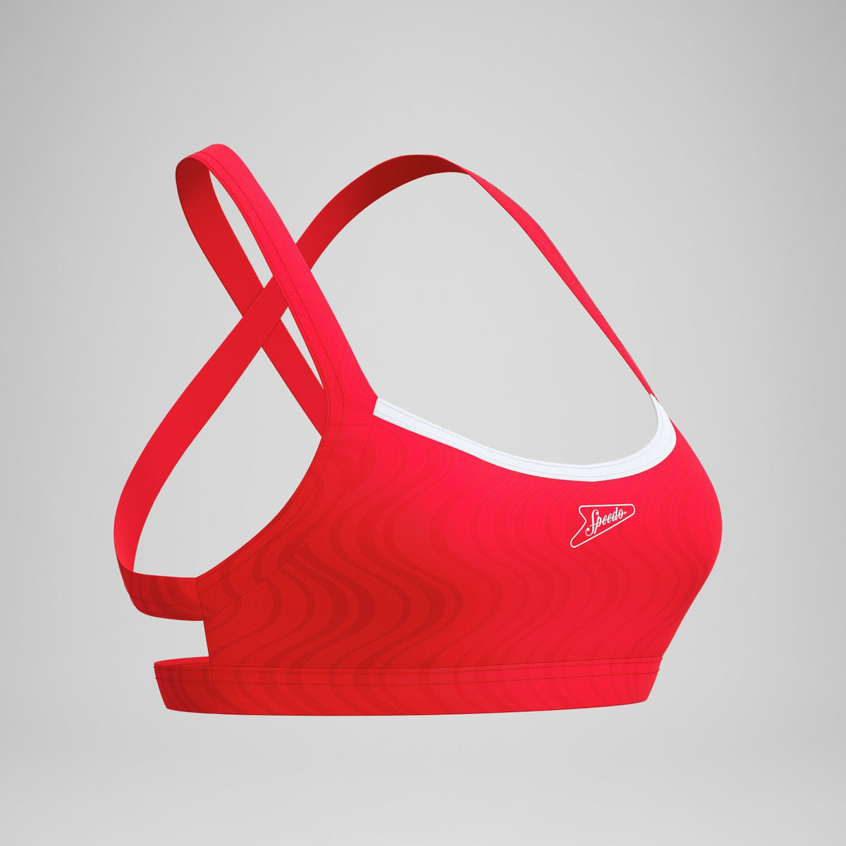 Speedo Jetstream Textured Crossback Bikini Top Red/White