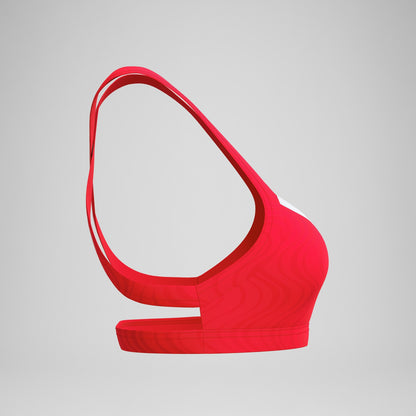 Speedo Jetstream Textured Crossback Bikini Top Red/White