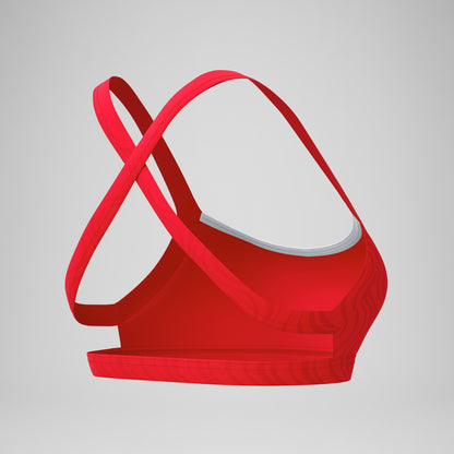 Speedo Jetstream Textured Crossback Bikini Top Red/White