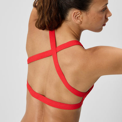 Speedo Jetstream Textured Crossback Bikini Top Red/White
