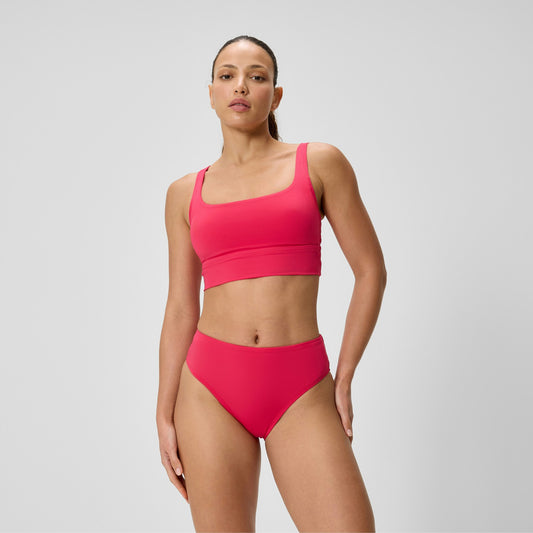 Speedo Cheeky High Waist Bikini Bottom Ruby