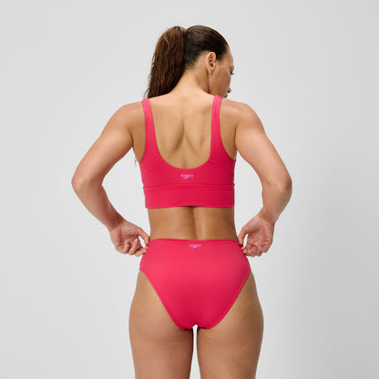 Speedo Cheeky High Waist Bikini Bottom Ruby
