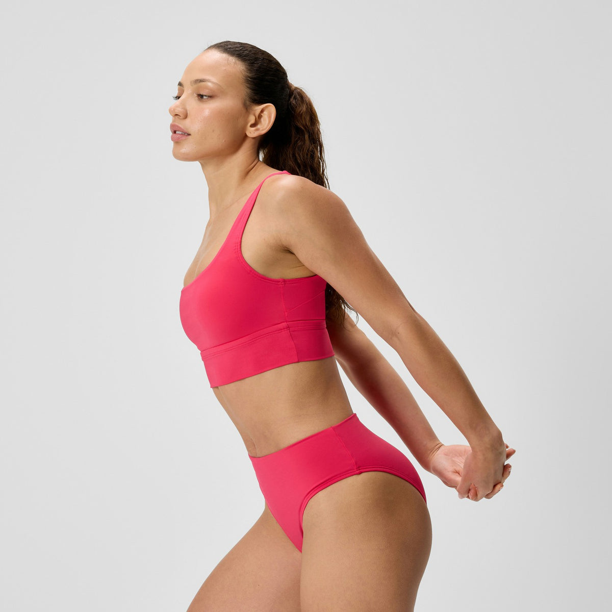 Speedo Solid Square Neck Bikini Top Ruby