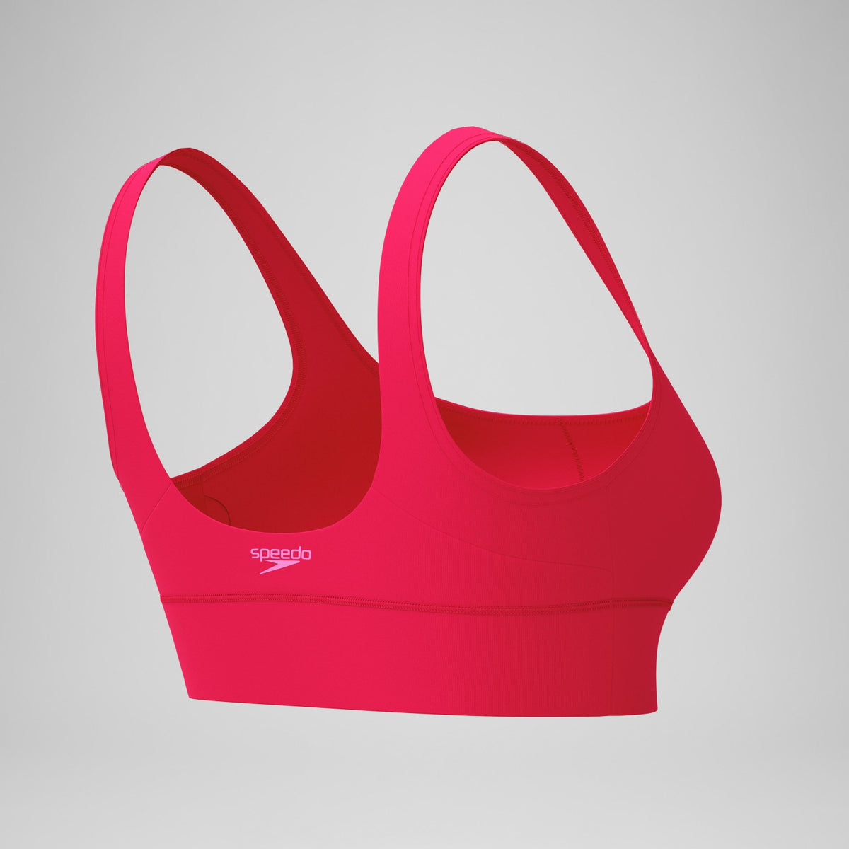 Speedo Solid Square Neck Bikini Top Ruby