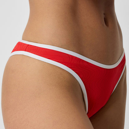 Speedo Jetstream Texture Scoop Bikini Bottom Red/White