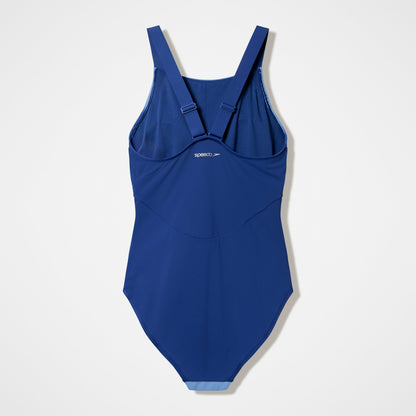 Speedo Sculpture High Neck Contour Swimsuit Blue