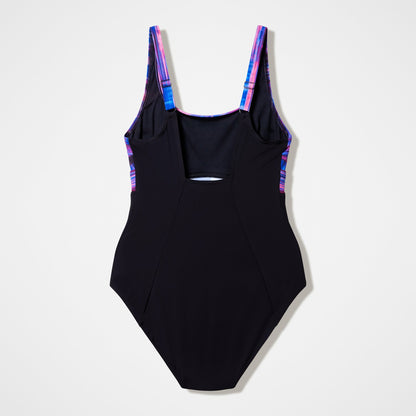 Speedo Contour Eclipse Printed Swimsuit Black/Pink