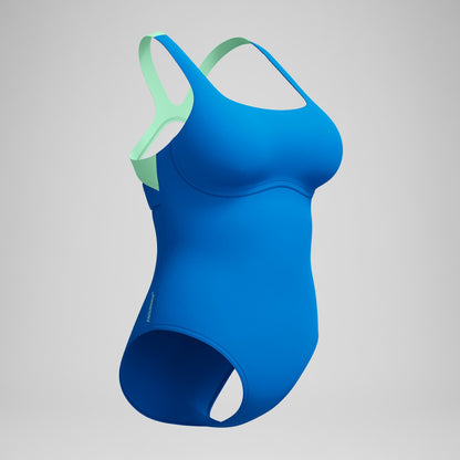 Speedo Flex Band with Built in Swim Bra Swimsuit Blue/Turquoise