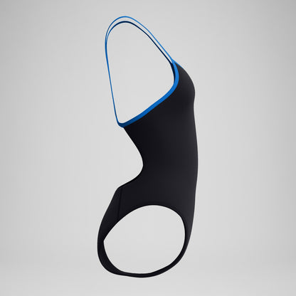 Speedo Club Training Turnback Swimsuit Black/Blue