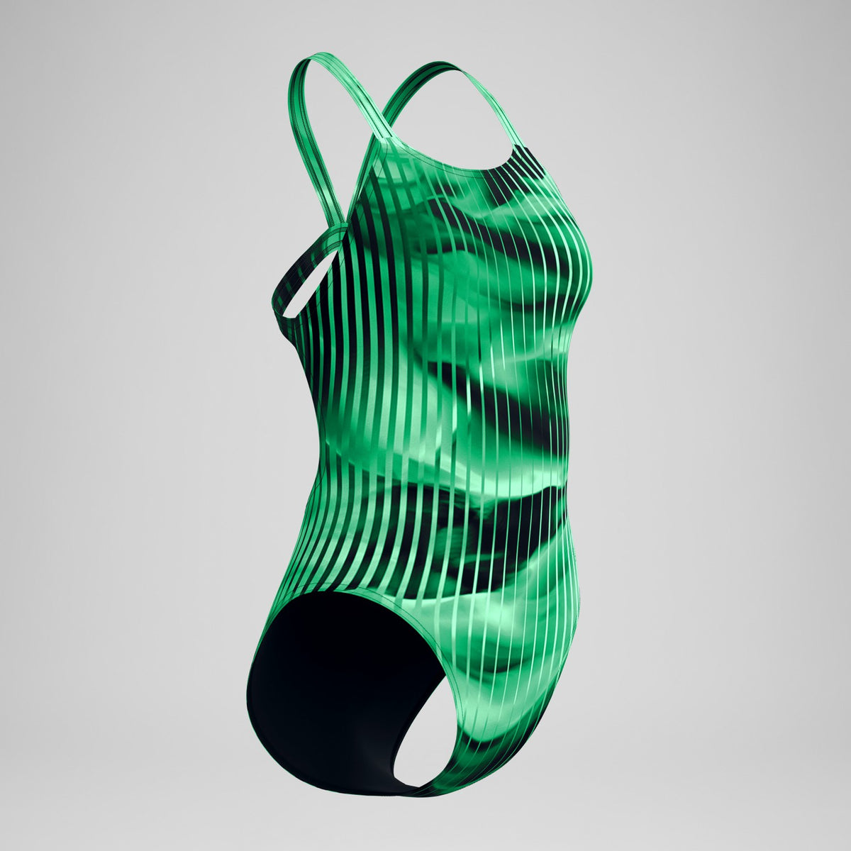 Speedo Club Training Printed Leaderback Swimsuit Green