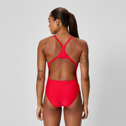 Speedo Club Training Turnback Swimsuit Red