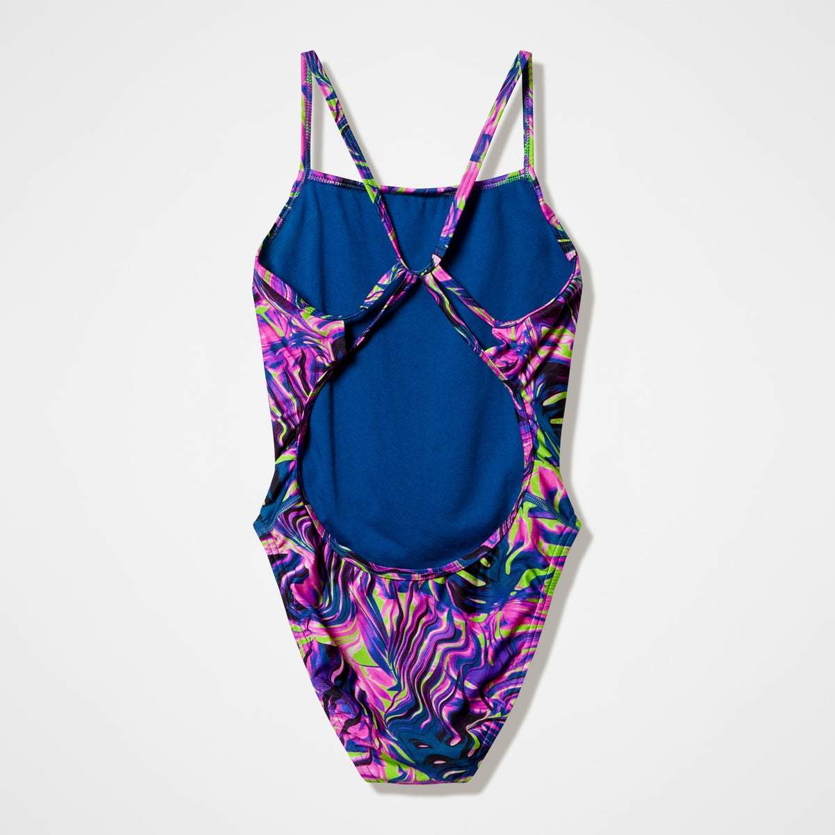 Speedo Club Training Printed Web Back Swimsuit Pink/Navy