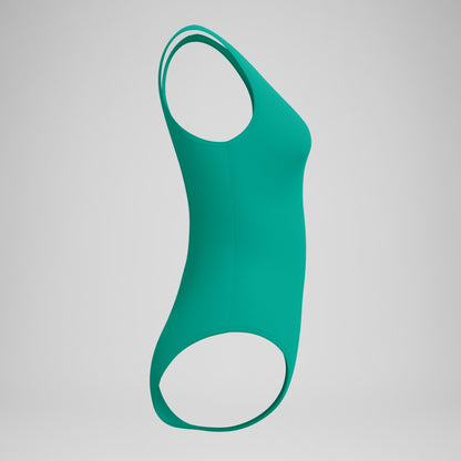 Speedo Solid High Neck Swimsuit Teal