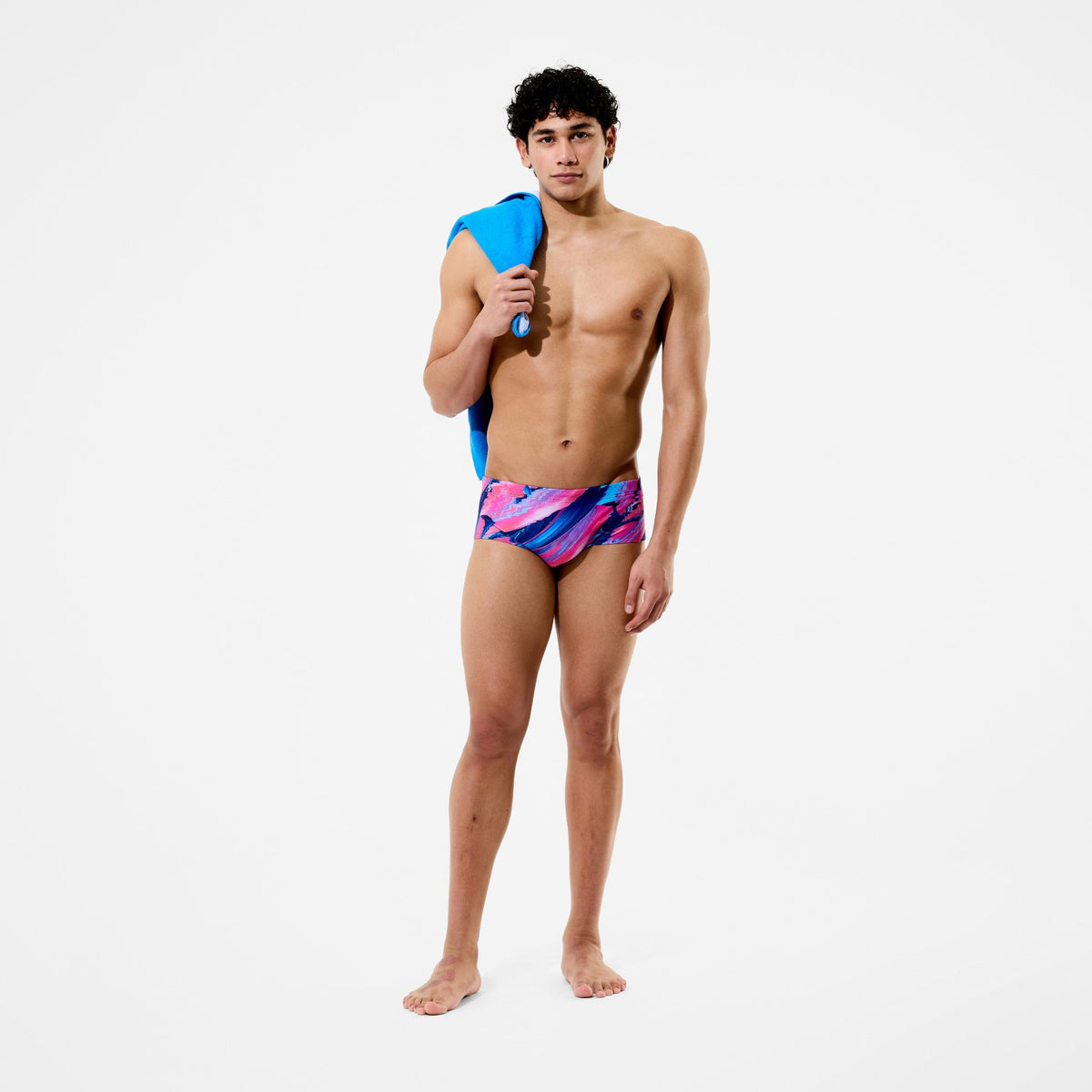 Speedo Club Training Printed Brief Blue/Pink