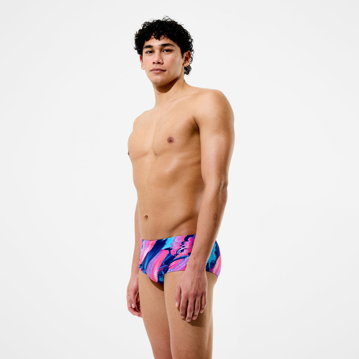 Speedo Club Training Printed Brief Blue/Pink