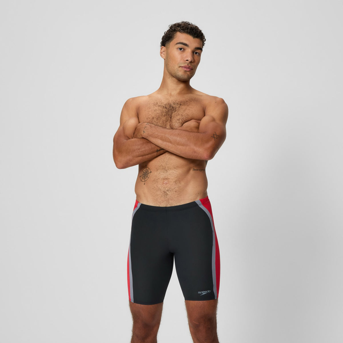 Speedo Solid Splice Jammer Black/Red