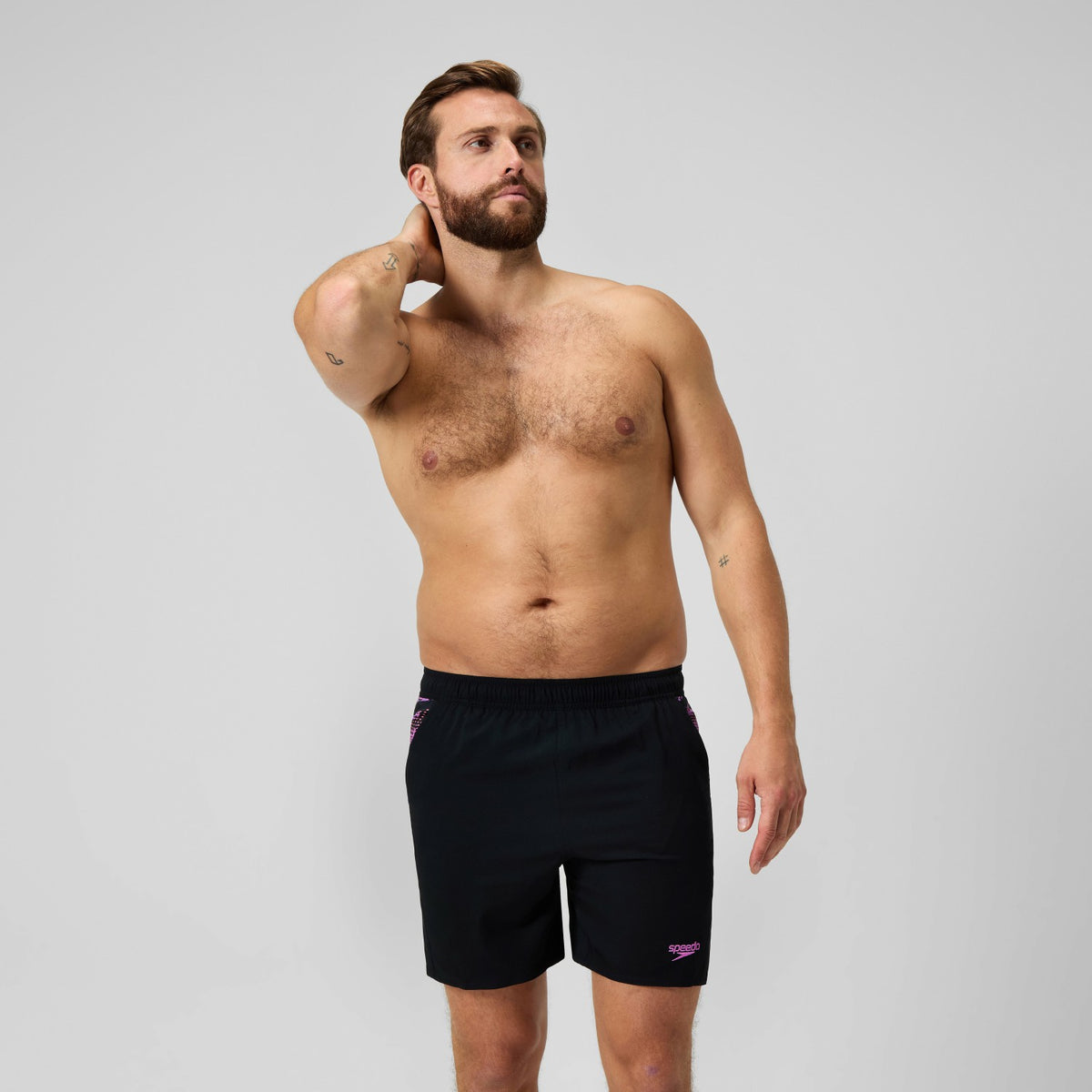 Speedo Xpress Lite Panel Swim Shorts Black/Pink