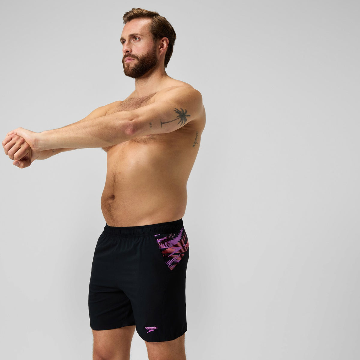 Speedo Xpress Lite Panel Swim Shorts Black/Pink