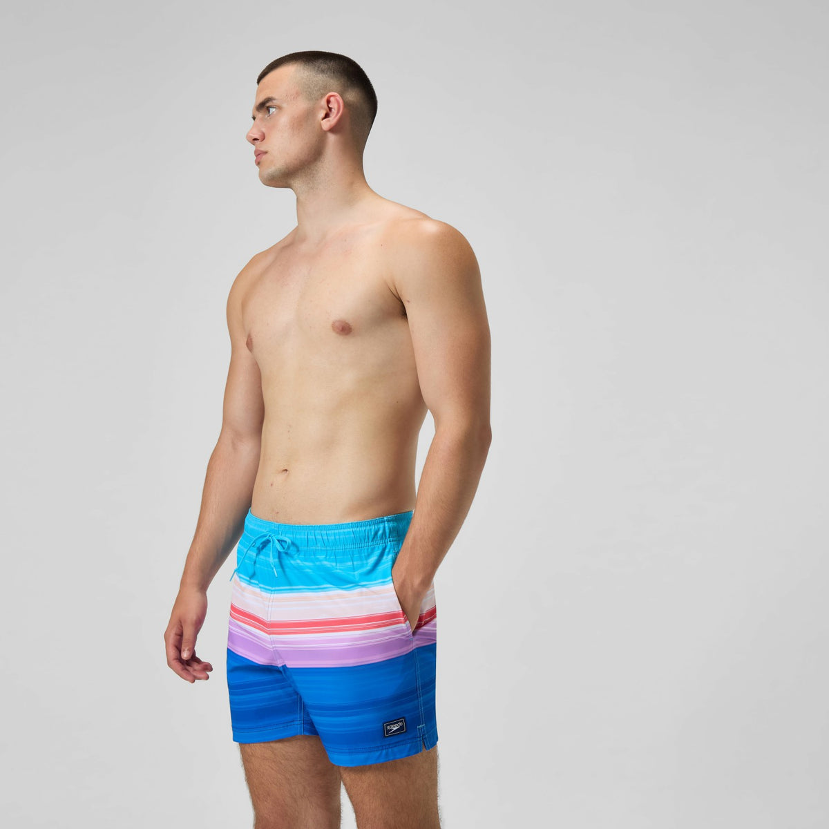 Speedo Printed Redondo Edge Swim Shorts Blue/Pink