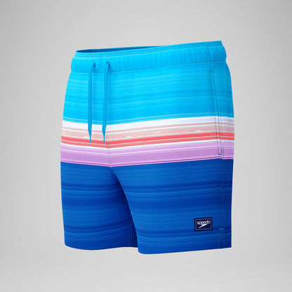 Speedo Printed Redondo Edge Swim Shorts Blue/Pink
