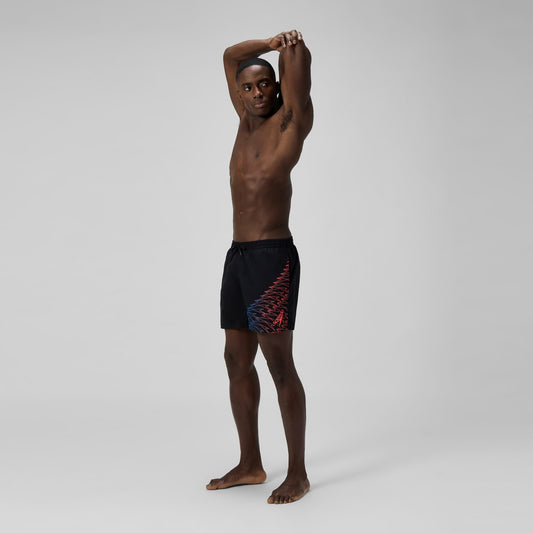 Speedo Medley Logo Swim Shorts Black/Orange