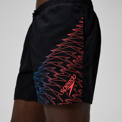 Speedo Medley Logo Swim Shorts Black/Orange