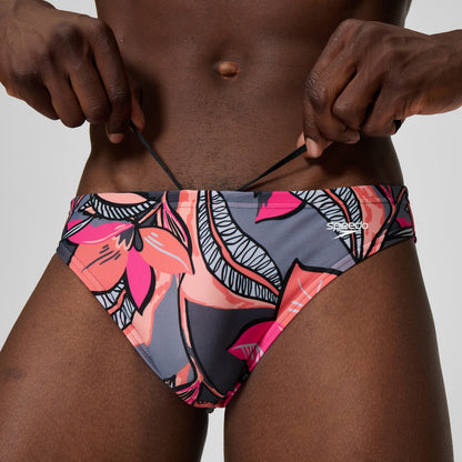 Speedo Beachstar Printed Brief Coral/Grey