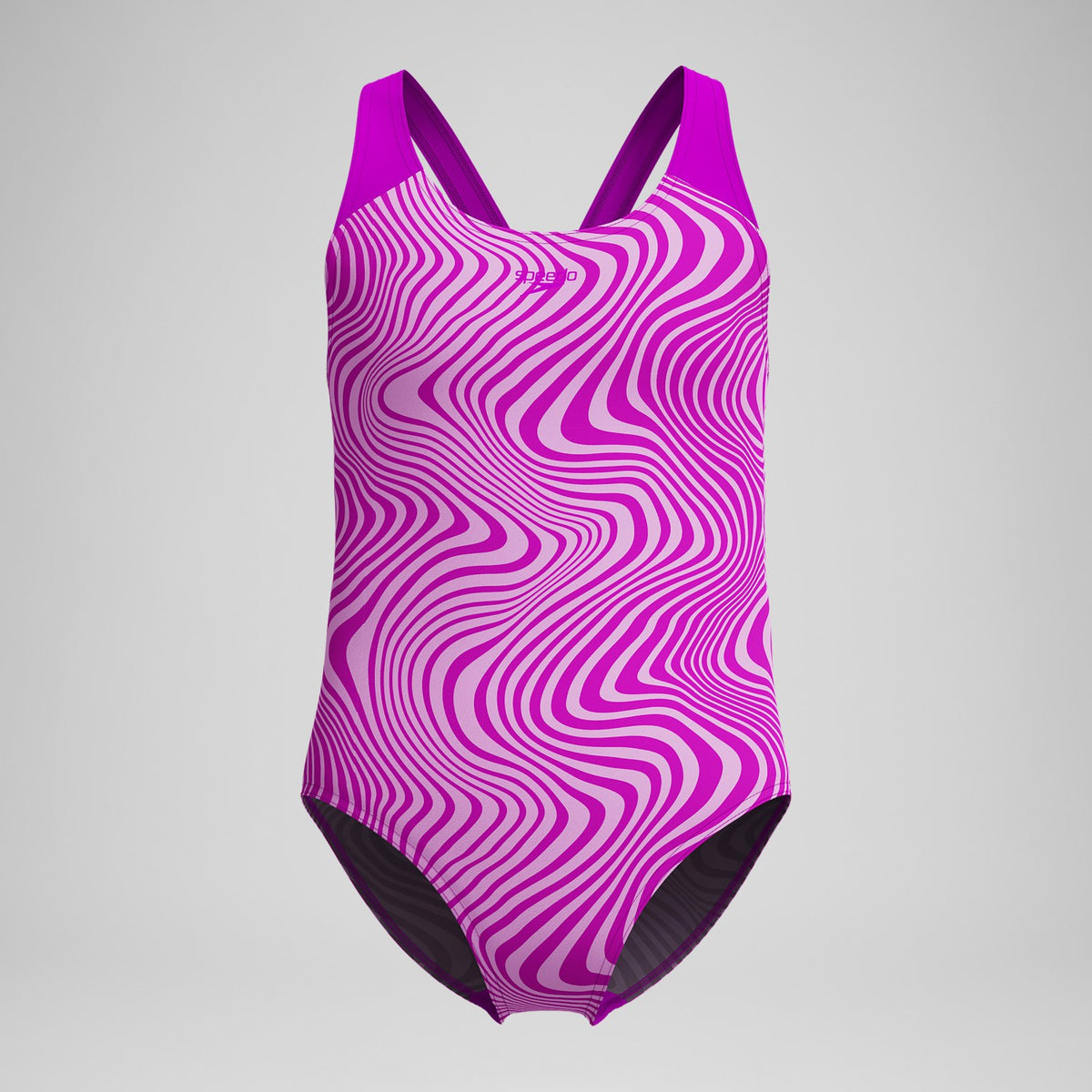 Speedo Girls' Digital Printed Splashback Swimsuit Pink