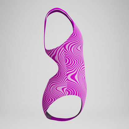 Speedo Girls' Digital Printed Splashback Swimsuit Pink