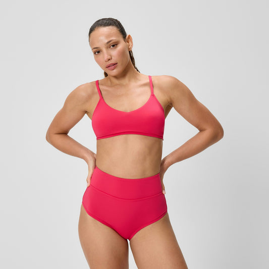 Speedo Solid Triangle Bikini Top Ruby